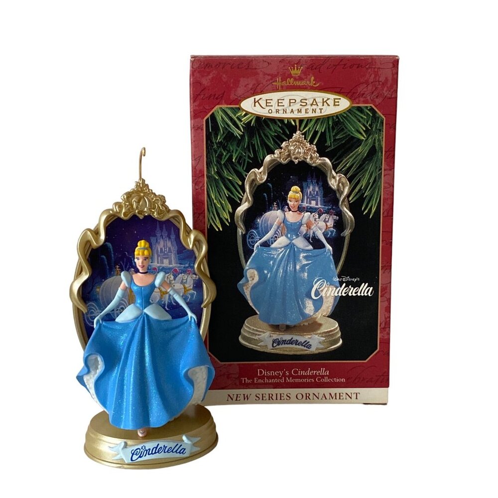 Hallmark 1997 Keepsake Disney Cinderella Ornament with Stand in box